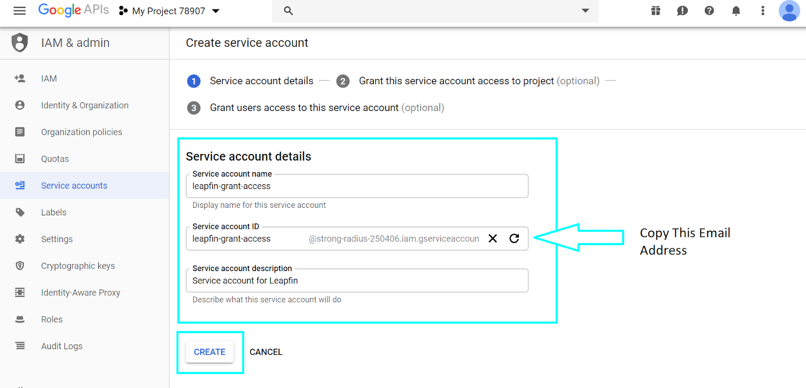 how to add service account to google play console